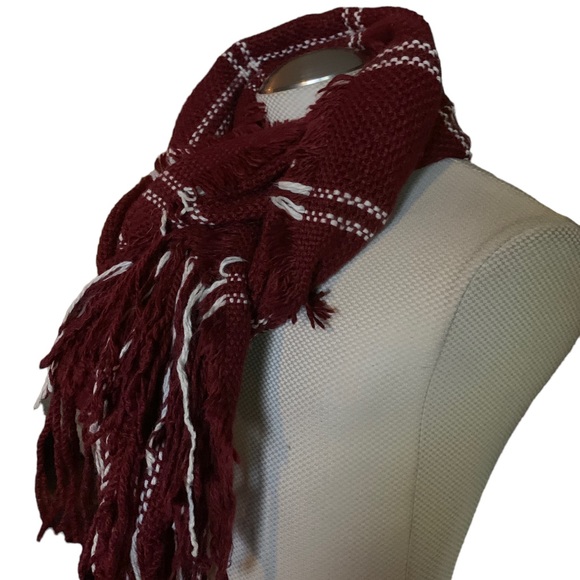 LULLA Collection by Bindya Women's Oversized Burgundy Scarf Perfect for Fall - Picture 6 of 9